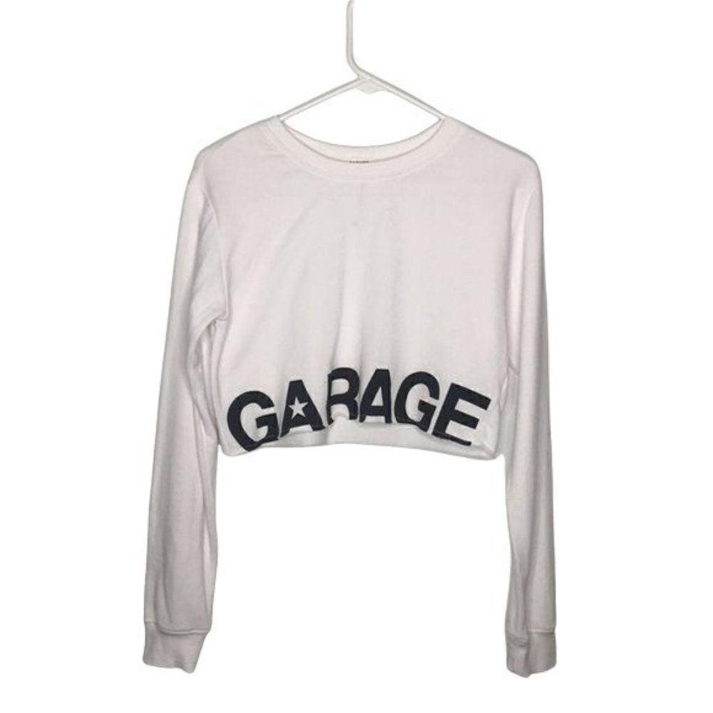 Garage white croped top long sleeve size tp/xs